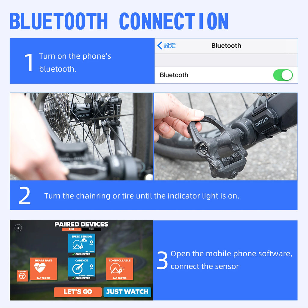 CYCPLUS Dual Sensor Bike Computer — ANT+ Bluetooth, Waterproof