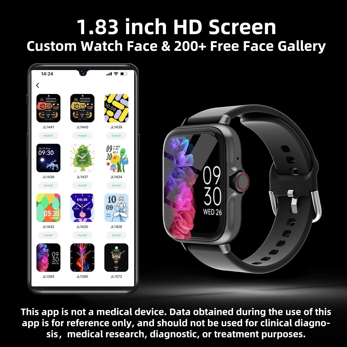 1.83" Waterproof Smart Watch — Calls, Sleep & Fitness Tracking