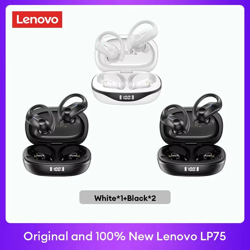 Lenovo LP75 TWS Bluetooth Earphones — V5.3 Noise Reduction