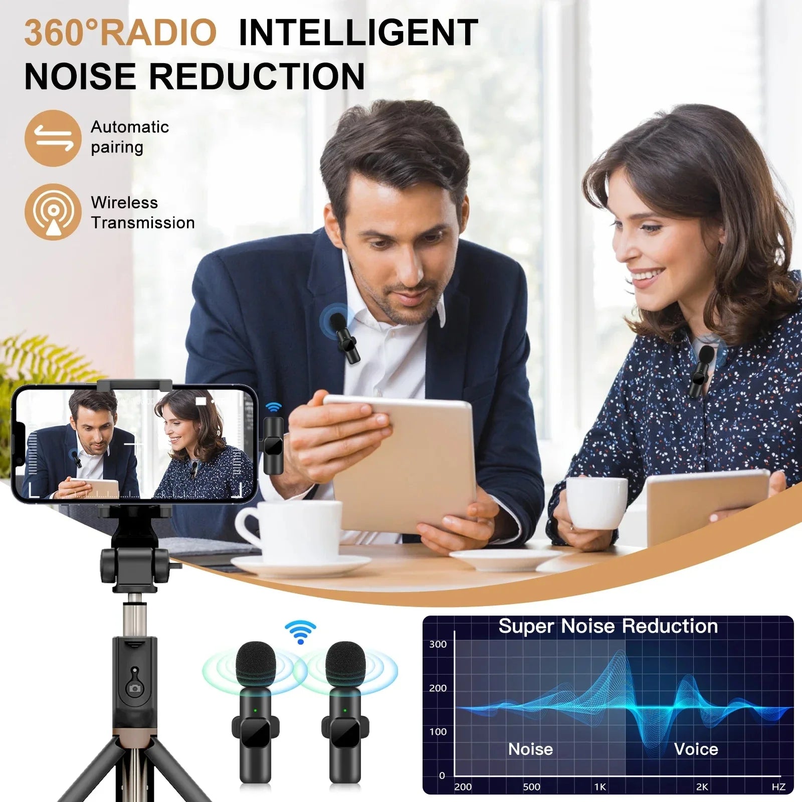 Wireless Lavalier Microphone — iPhone & Android, Live & Gaming