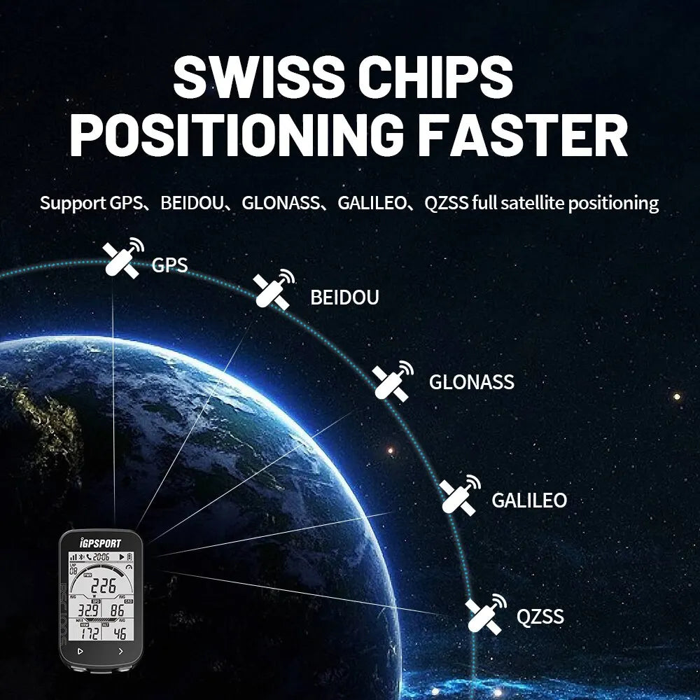 IGPSPORT BSC100S GPS Bike Computer & Wireless Speedometer