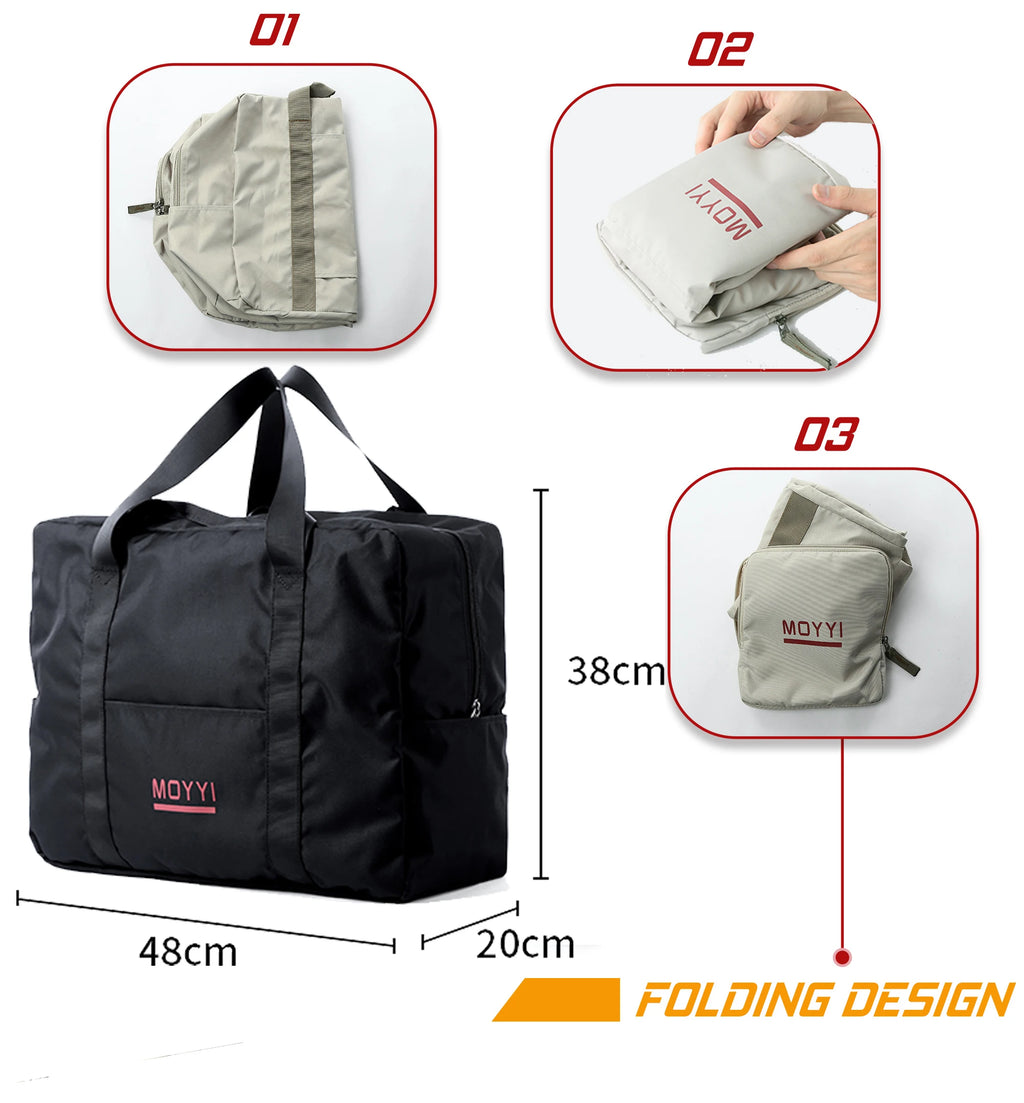 Oxford Foldable Travel Duffel Bag for Men 37L Waterproof Sports Tote Gym Shoulder Weekender Overnight Bags Large Capacity