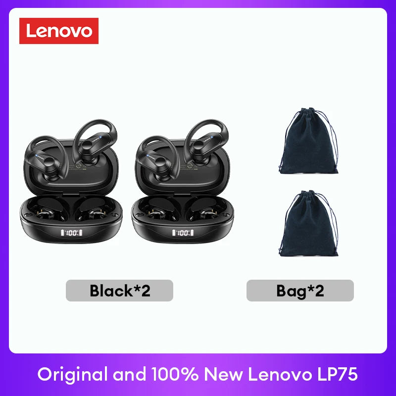 Lenovo LP75 TWS Bluetooth Earphones — V5.3 Noise Reduction