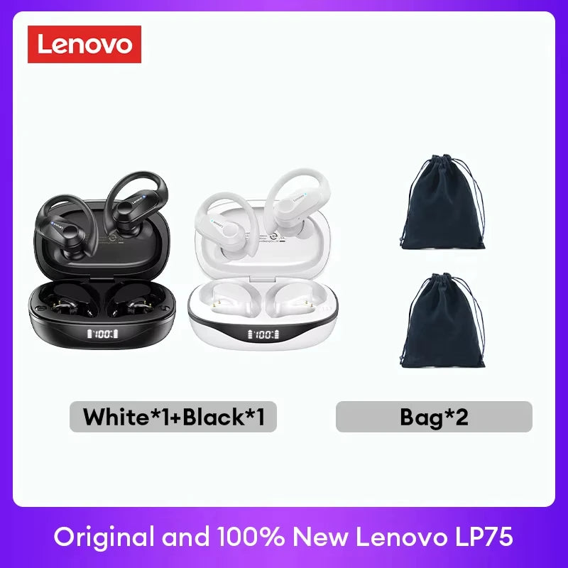 Lenovo LP75 TWS Bluetooth Earphones — V5.3 Noise Reduction