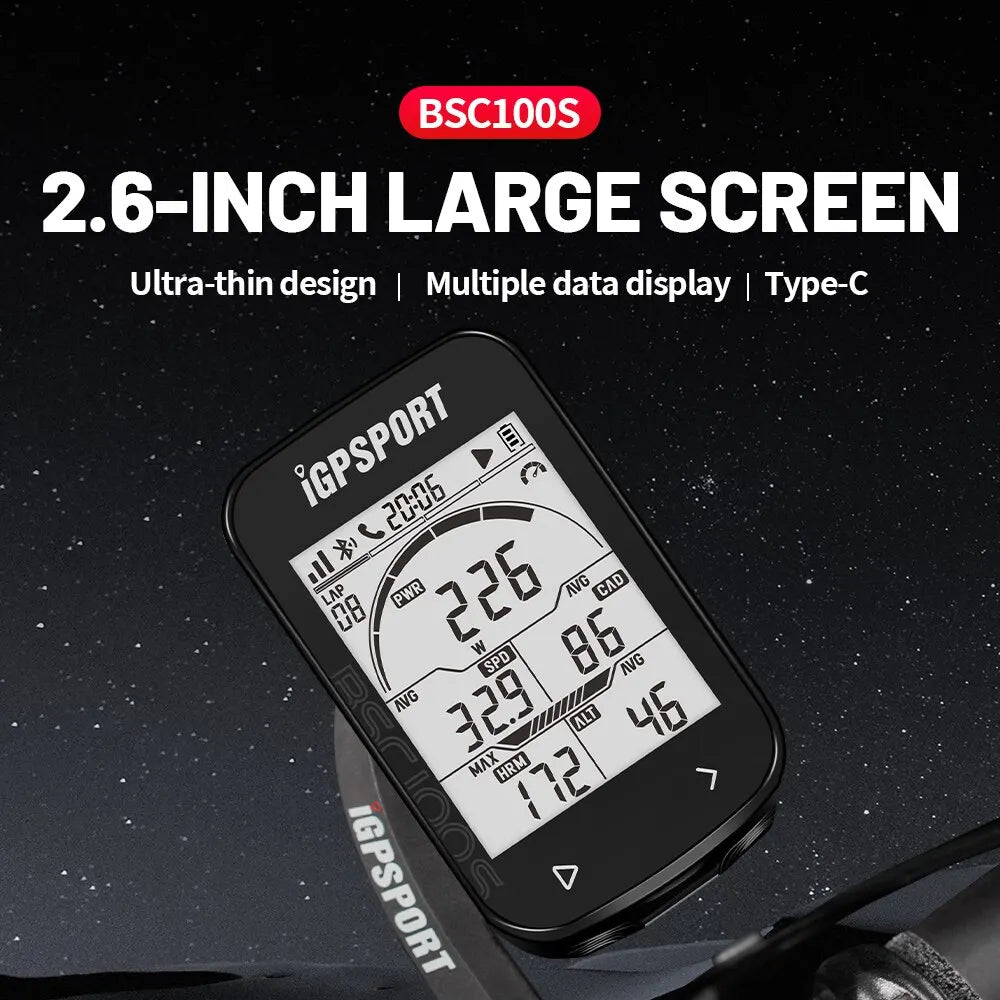 IGPSPORT BSC100S GPS Bike Computer & Wireless Speedometer